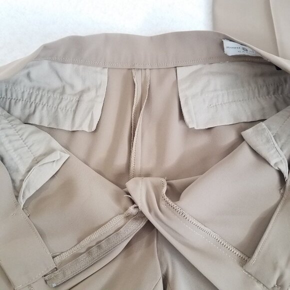 Jennifer Tattenelli Casini Tan Cropped Ankle Pants SIZE 42 / 6 Embellished Pocke - Picture 9 of 12